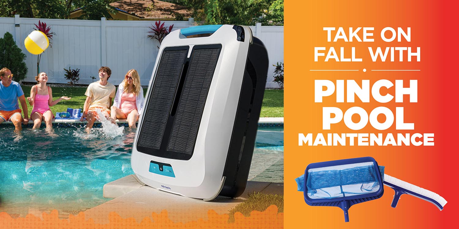 Skimbot by the pool