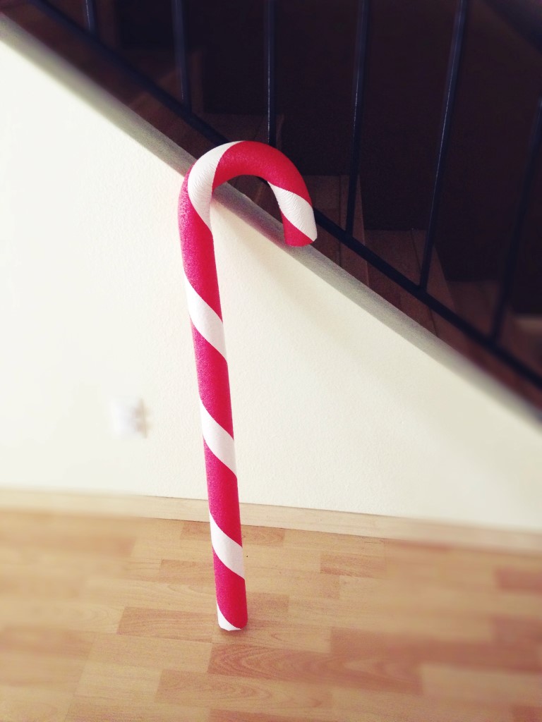 pool noodle candy cane